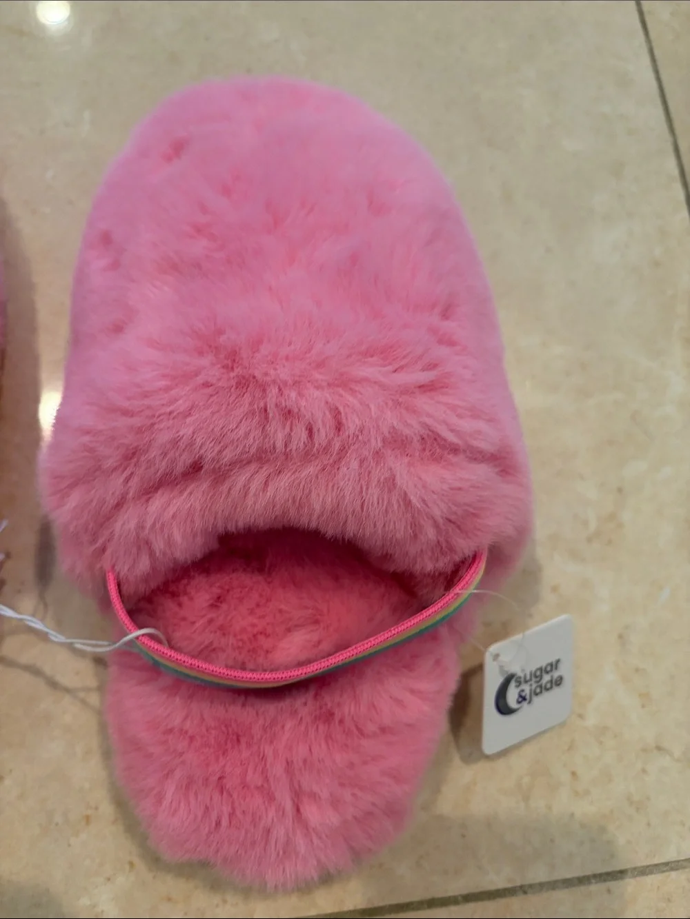 Kids Pink Fuzzy Slippers - Plush Comfort